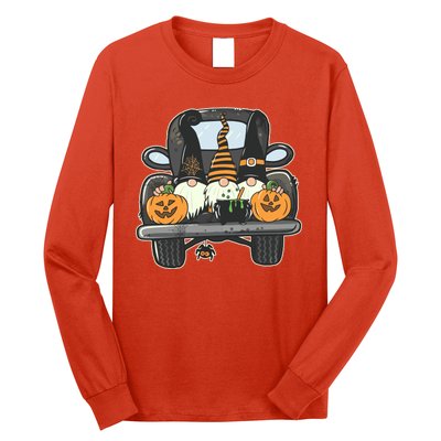 Halloween Pickup Truck Gnomes Long Sleeve Shirt