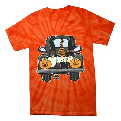 Halloween Pickup Truck Gnomes Tie-Dye T-Shirt