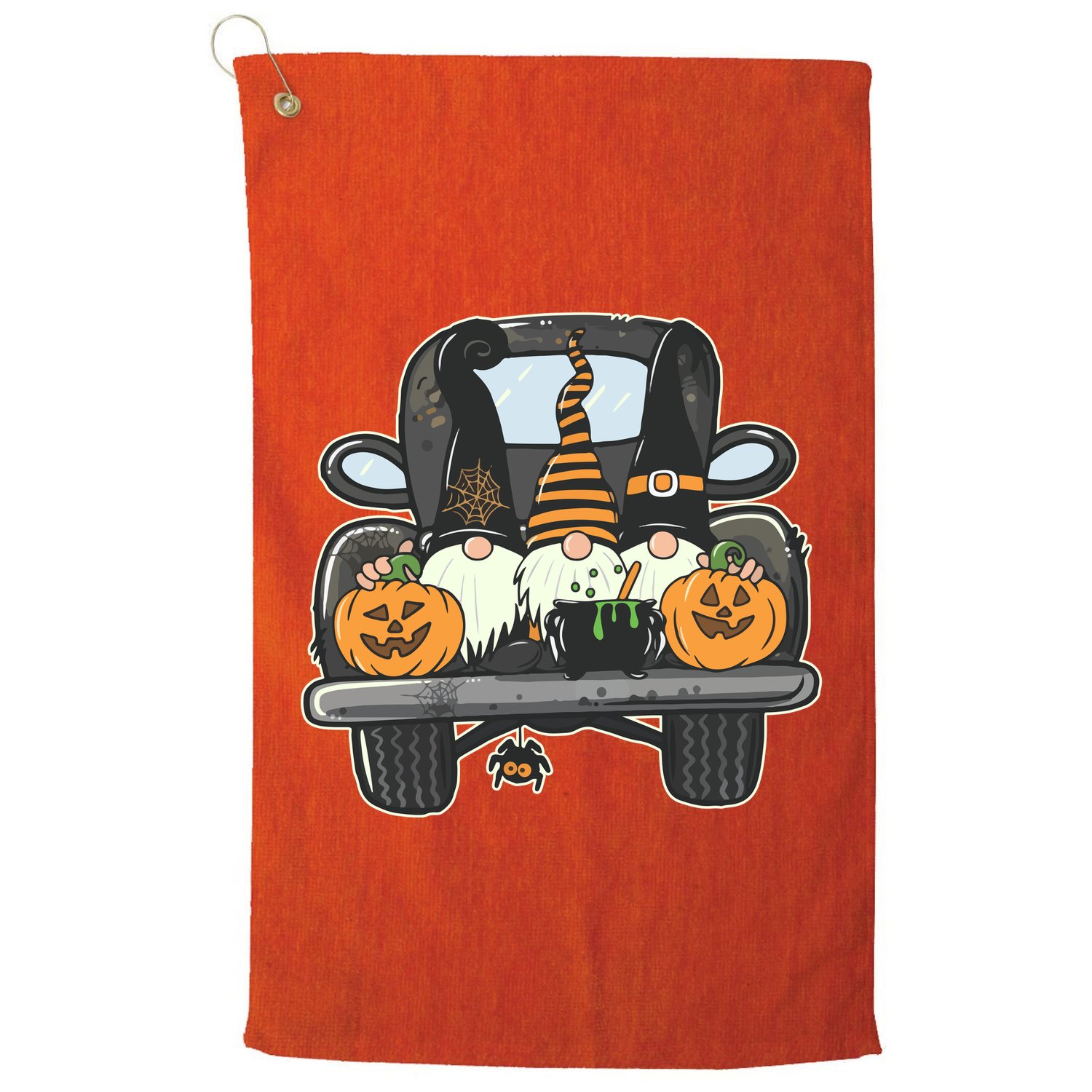 Halloween Pickup Truck Gnomes Golf Towel