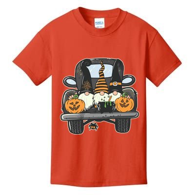Halloween Pickup Truck Gnomes Kids T-Shirt