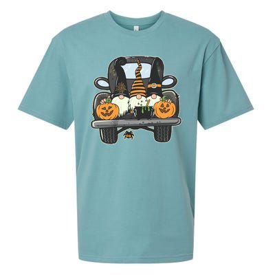 Halloween Pickup Truck Gnomes Sueded Cloud Jersey T-Shirt