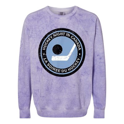 Hockey Player Team Vintage Retro Hockey Night In Canada Gift Colorblast Crewneck Sweatshirt