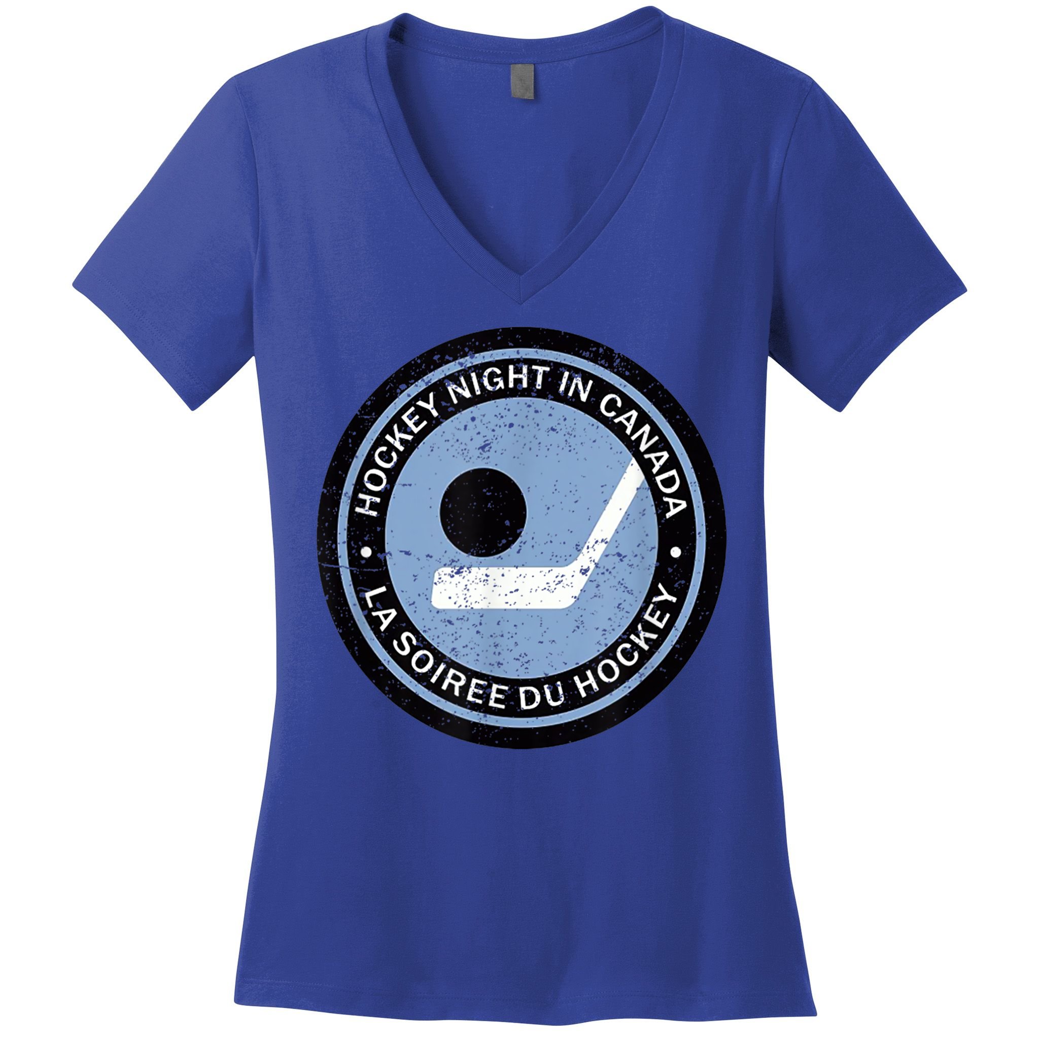 Hockey Player Team Vintage Retro Hockey Night In Canada Gift Women's V-Neck T-Shirt