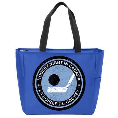Hockey Player Team Vintage Retro Hockey Night In Canada Gift Zip Tote Bag