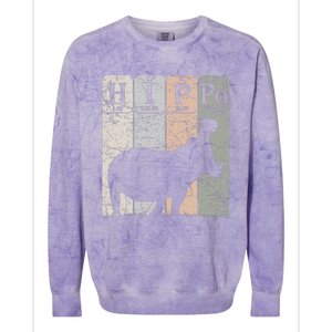 Hippo Periodic Table Elements Hippo Lover Hippopotamus Retro Colorblast Crewneck Sweatshirt