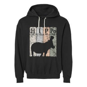 Hippo Periodic Table Elements Hippo Lover Hippopotamus Retro Garment-Dyed Fleece Hoodie