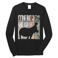 Hippo Periodic Table Elements Hippo Lover Hippopotamus Retro Long Sleeve Shirt