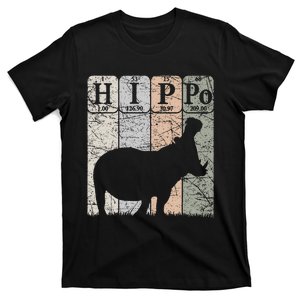 Hippo Periodic Table Elements Hippo Lover Hippopotamus Retro T-Shirt