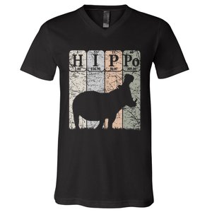 Hippo Periodic Table Elements Hippo Lover Hippopotamus Retro V-Neck T-Shirt