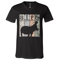 Hippo Periodic Table Elements Hippo Lover Hippopotamus Retro V-Neck T-Shirt