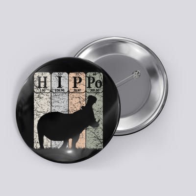 Hippo Periodic Table Elements Hippo Lover Hippopotamus Retro Button