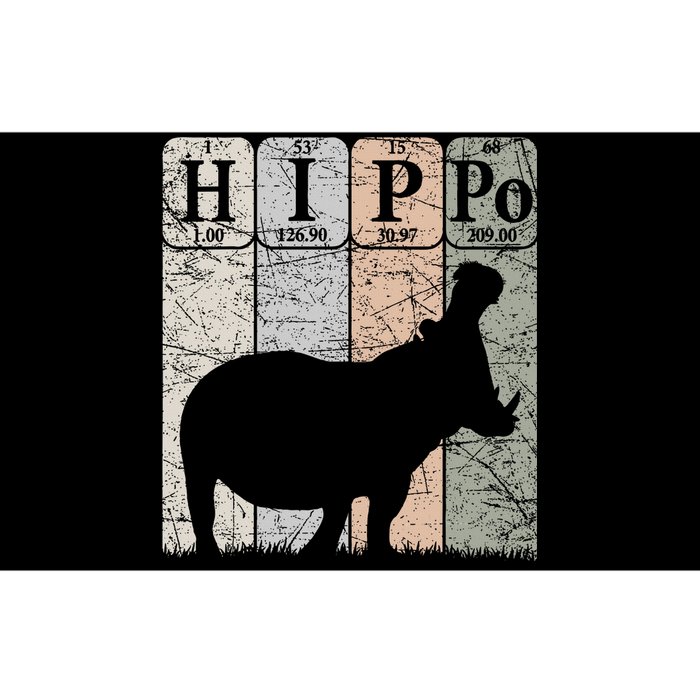 Hippo Periodic Table Elements Hippo Lover Hippopotamus Retro Bumper Sticker