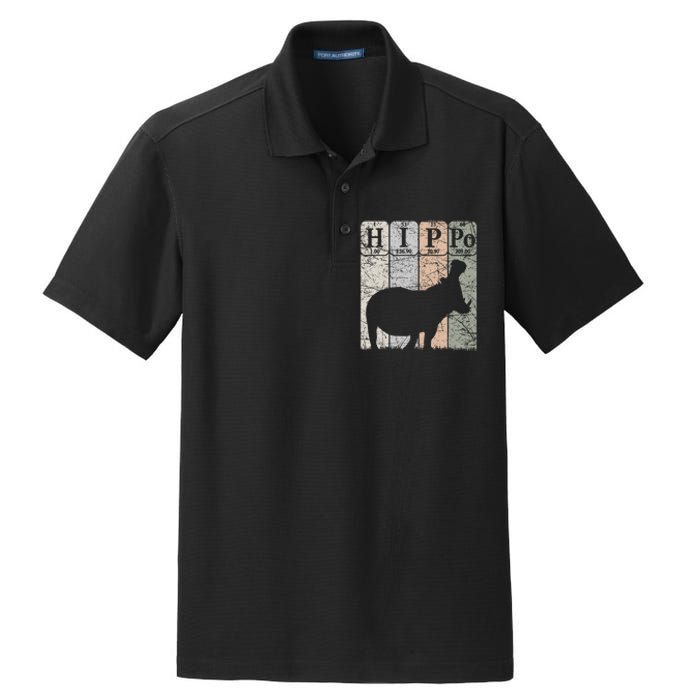 Hippo Periodic Table Elements Hippo Lover Hippopotamus Retro Dry Zone Grid Polo