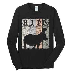 Hippo Periodic Table Elements Hippo Lover Hippopotamus Retro Tall Long Sleeve T-Shirt