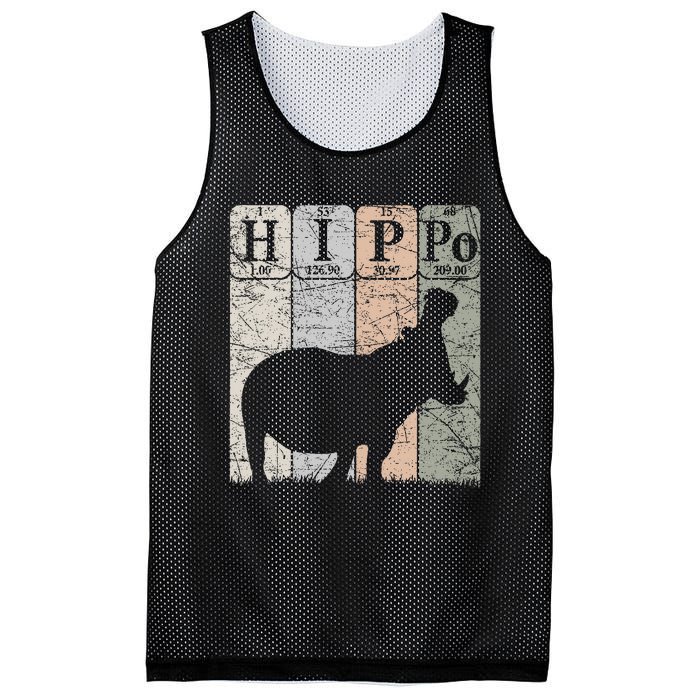 Hippo Periodic Table Elements Hippo Lover Hippopotamus Retro Mesh Reversible Basketball Jersey Tank