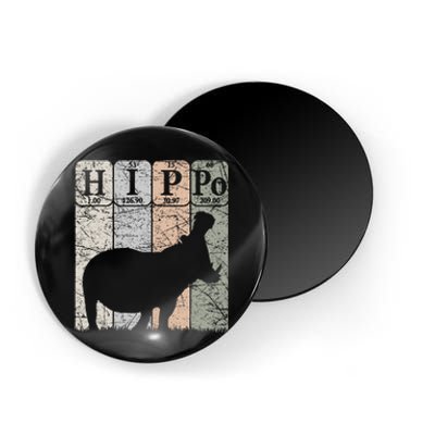 Hippo Periodic Table Elements Hippo Lover Hippopotamus Retro Magnet