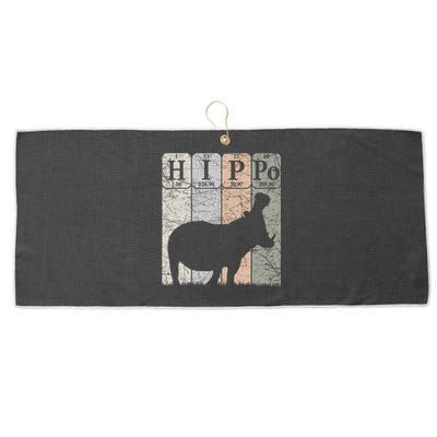 Hippo Periodic Table Elements Hippo Lover Hippopotamus Retro Large Microfiber Waffle Golf Towel