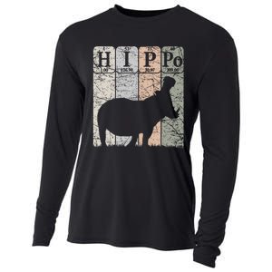 Hippo Periodic Table Elements Hippo Lover Hippopotamus Retro Cooling Performance Long Sleeve Crew