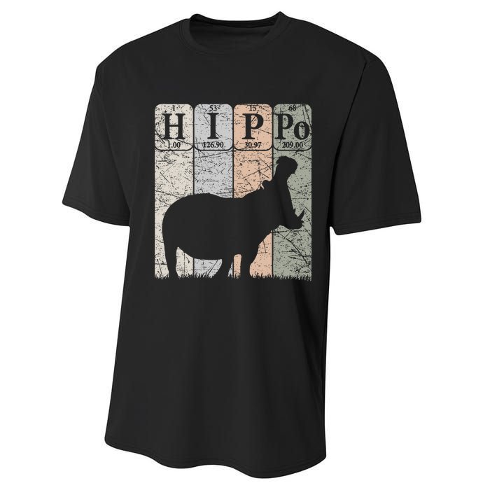 Hippo Periodic Table Elements Hippo Lover Hippopotamus Retro Performance Sprint T-Shirt