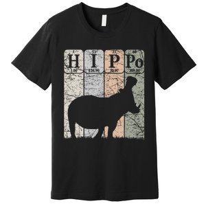 Hippo Periodic Table Elements Hippo Lover Hippopotamus Retro Premium T-Shirt