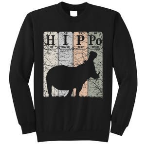 Hippo Periodic Table Elements Hippo Lover Hippopotamus Retro Tall Sweatshirt