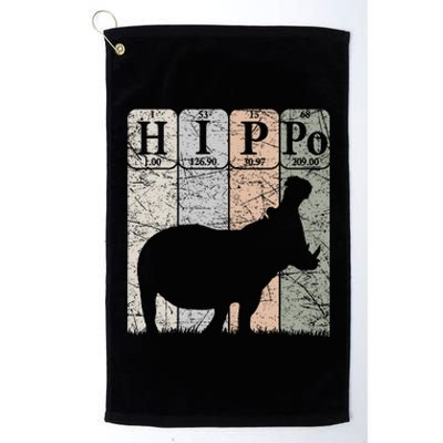 Hippo Periodic Table Elements Hippo Lover Hippopotamus Retro Platinum Collection Golf Towel