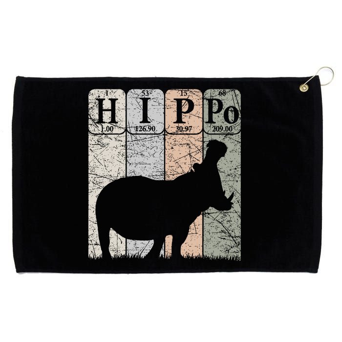 Hippo Periodic Table Elements Hippo Lover Hippopotamus Retro Grommeted Golf Towel