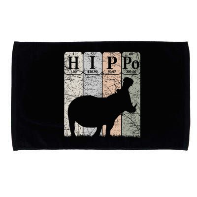 Hippo Periodic Table Elements Hippo Lover Hippopotamus Retro Microfiber Hand Towel