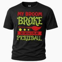 Halloween Pickleball Tee My Broom Broke So I Play Pickleball Gift Cooling Performance Crew T-Shirt