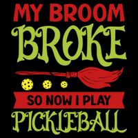 Halloween Pickleball Tee My Broom Broke So I Play Pickleball Gift Cooling Performance Crew T-Shirt