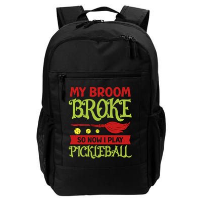 Halloween Pickleball Tee My Broom Broke So I Play Pickleball Gift Backpack