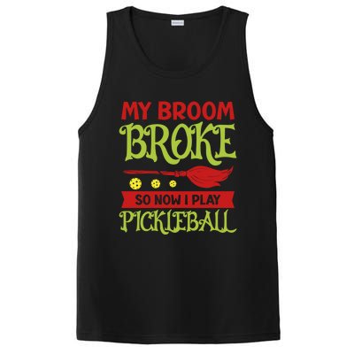 Halloween Pickleball Tee My Broom Broke So I Play Pickleball Gift PosiCharge Competitor Tank