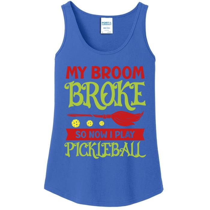 Halloween Pickleball Tee My Broom Broke So I Play Pickleball Gift Ladies Essential Tank