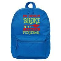 Halloween Pickleball Tee My Broom Broke So I Play Pickleball Gift 16 in Basic Backpack