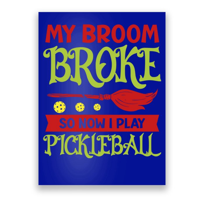 Halloween Pickleball Tee My Broom Broke So I Play Pickleball Gift Poster