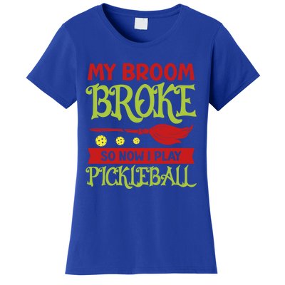 Halloween Pickleball Tee My Broom Broke So I Play Pickleball Gift Women's T-Shirt