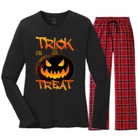 Halloween Pumpkin Trick Or Treat Costume Fancy Dress Women's Long Sleeve Flannel Pajama Set 