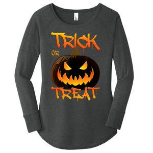 Halloween Pumpkin Trick Or Treat Costume Fancy Dress Women's Perfect Tri Tunic Long Sleeve Shirt