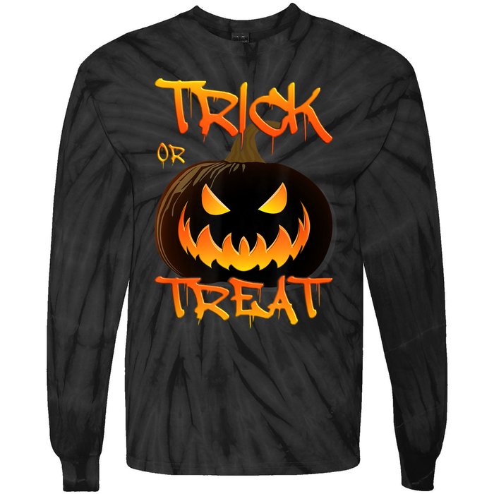 Halloween Pumpkin Trick Or Treat Costume Fancy Dress Tie-Dye Long Sleeve Shirt