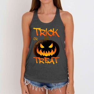 Halloween Pumpkin Trick Or Treat Costume Fancy Dress Women's Knotted Racerback Tank