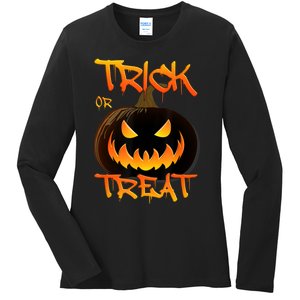 Halloween Pumpkin Trick Or Treat Costume Fancy Dress Ladies Long Sleeve Shirt