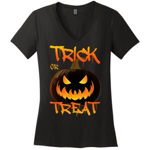 Halloween Pumpkin Trick Or Treat Costume Fancy Dress Women's V-Neck T-Shirt