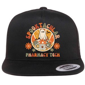 Halloween Pharmacy Tech Spooktacular Pharmacy Technician Flat Bill Trucker Hat