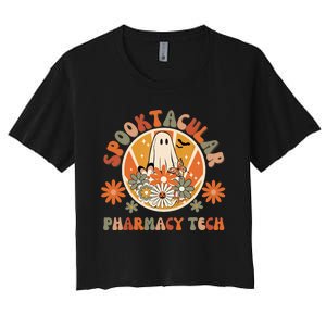 Halloween Pharmacy Tech Spooktacular Pharmacy Technician Women's Crop Top Tee