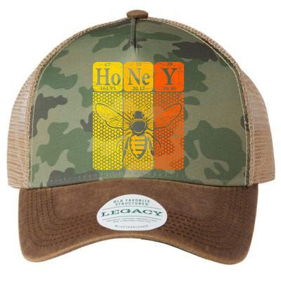 Honey Periodic Table Elements Beekeeper Retro Apiarist Legacy Tie Dye Trucker Hat