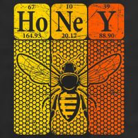 Honey Periodic Table Elements Beekeeper Retro Apiarist Garment-Dyed Fleece Hoodie