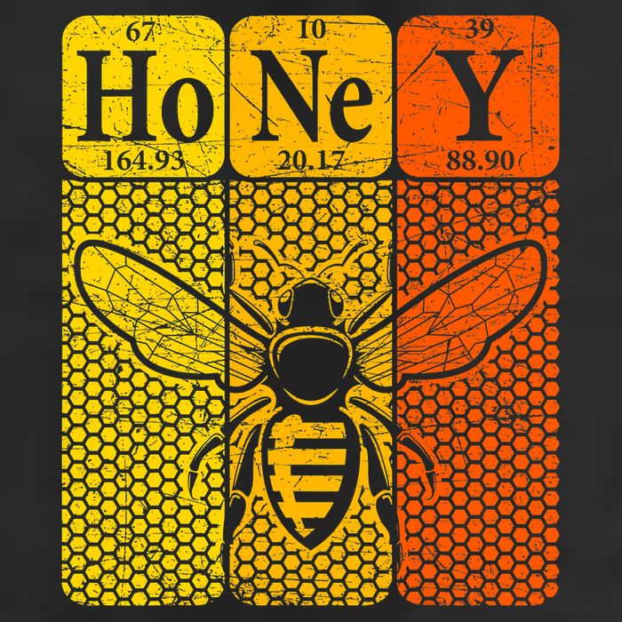 Honey Periodic Table Elements Beekeeper Retro Apiarist Garment-Dyed Fleece Hoodie
