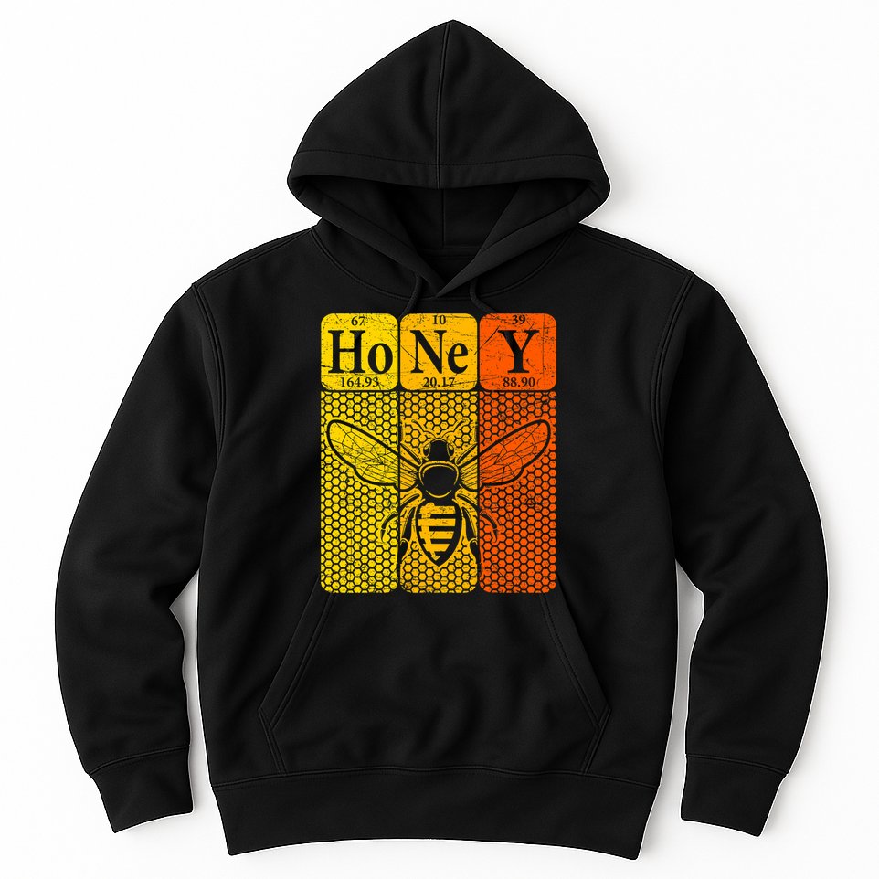 Honey Periodic Table Elements Beekeeper Retro Apiarist Hoodie