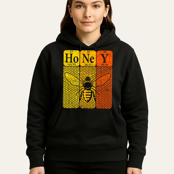 Honey Periodic Table Elements Beekeeper Retro Apiarist Hoodie