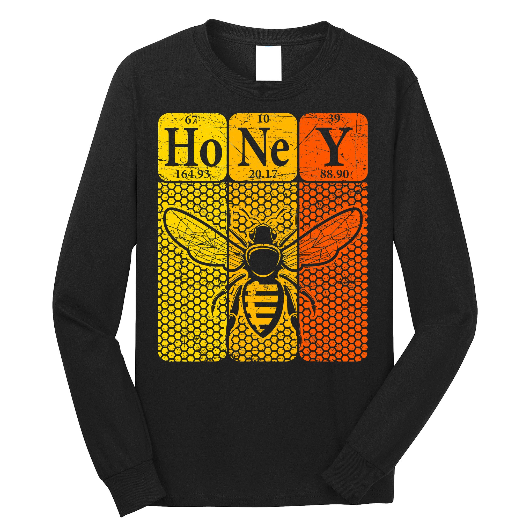 Honey Periodic Table Elements Beekeeper Retro Apiarist Long Sleeve Shirt
